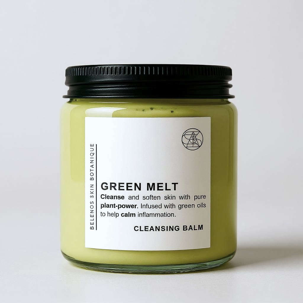 Belenos Skin Botanique Jar of 'Green Melt' cleansing balm