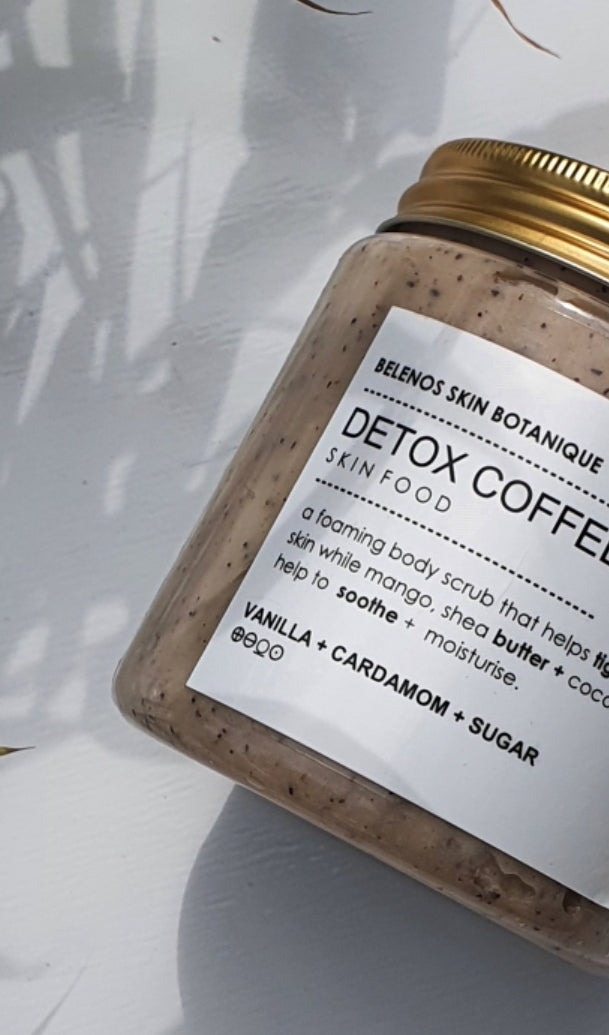 DETOX COFFEE SCRUB / JAR with Vanilla + Cardamom